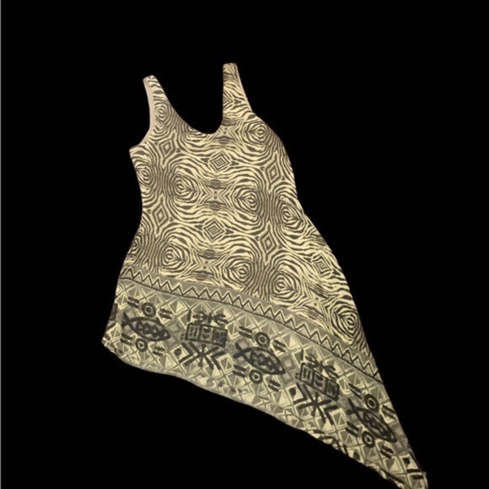 JOSEPH RIBKOFF ASYMMETRICAL SLEEVELESS FLOWY TOP SZ 10 PERFECT CONDITION